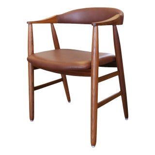 Vintage Armchair in Teak and Leather from Farstrup Møbler, 1960s For Sale