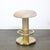 Design For Leisure Mid-Century Designed for Leisure Fluted & Cream Upholstered Brass Counter Stool For Sale - Image 4 of 10