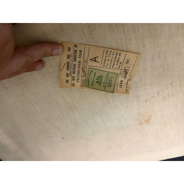 Wood Vintage John Stuart Asian Modern Cane Back Armchair For Sale - Image 7 of 12