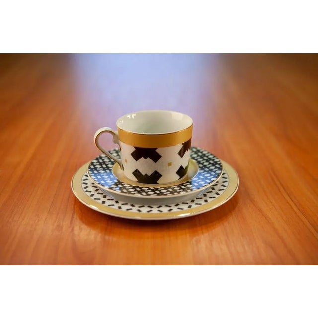 250 ml Cups with Saucer and Dessert Plate by Jenny Pierrot for Zaklady Porcelany Cmielow, Set of 2 For Sale - Image 4 of 11