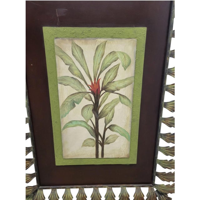 Oversized Vintage Hand Painted Palm Tree Metal Leaf Palm Beach Regency Wall Art- A Pair For Sale In West Palm - Image 6 of 13