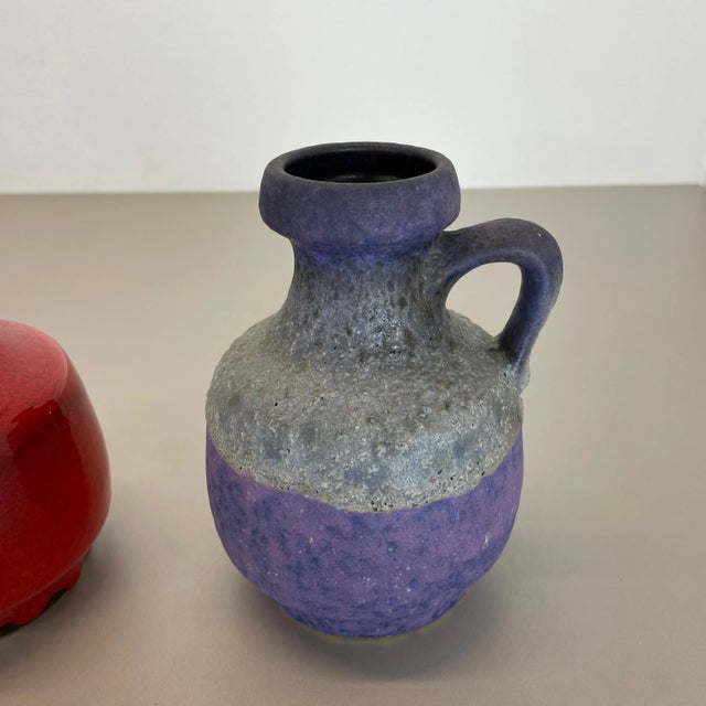 Pottery Fat Lava Vases in Purple-Red from Jopeko, Germany, 1970s, Set of 2 For Sale - Image 13 of 18