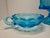 Mid-Century Modern Vintage Fostoria Light Blue Coin Glass Covered Compote & Nappy Dish For Sale - Image 3 of 6