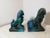 Beautiful and distinctive pair of ceramic Pho dogs, originally made in Italy by Marcello Fantoni. Marked under the base....