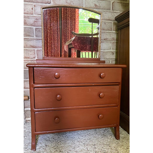 1930s Antique Child’s Dresser With Mirror Chairish