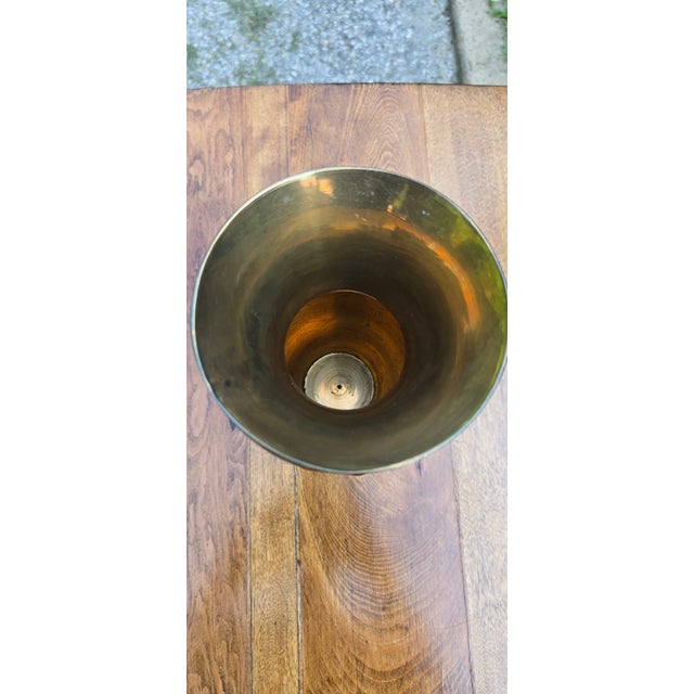 Metal Vintage Solid Brass Spiral Twist Vase – Mid-Century Modern Sculptural Decor For Sale - Image 7 of 12