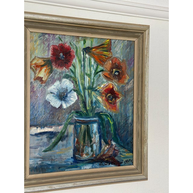 A. Åslund, Flower Still Life, 1954, Oil on Panel, Framed For Sale - Image 17 of 18