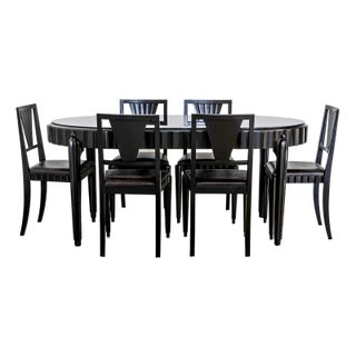 Art Deco Dining Room Set, Italy, 1930s, Set of 8 For Sale