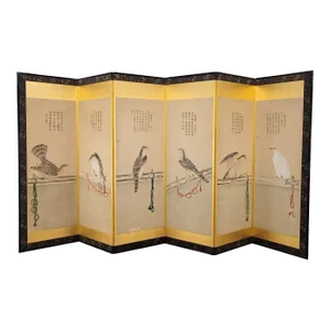 Falconry Screen, Japan Circa 1840