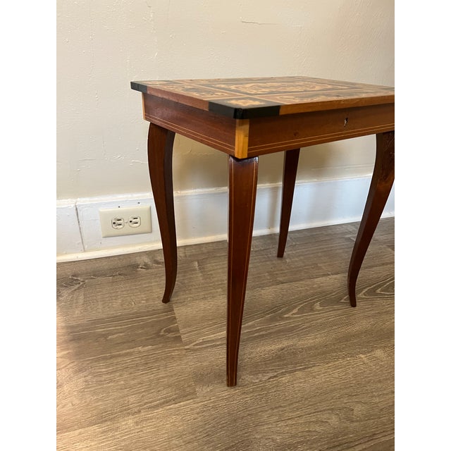 Vintage Italian Marquetry Music Box Table Chairish