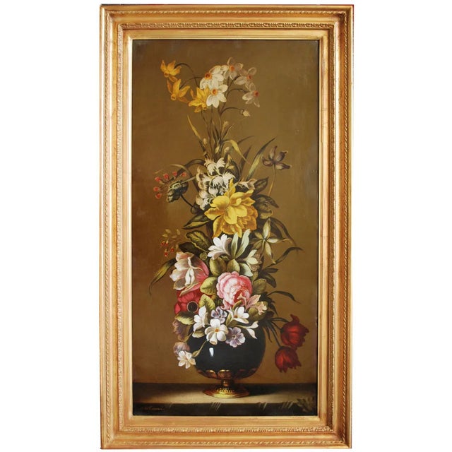 After Jan Van Os, Flowers Still Life, 2007, Oil on Canvas, Framed For Sale