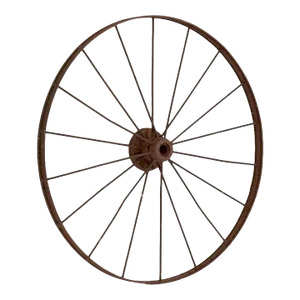 Large English Spoked Cart or Wagon Wheel of Iron From the 19th Century (Dia 54)