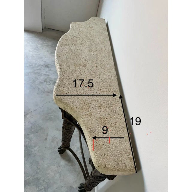 Vintage Maitland Smith Bronze and Metal Console Table With Stone-Top/ Sold For Sale - Image 12 of 12