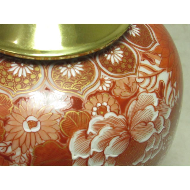 1950s Japanese Kutani Porcelain Ginger Jar Lamp For Sale - Image 15 of 15