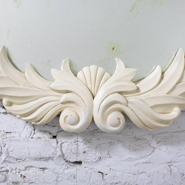 Early 20th Century Art Deco Large Distressed Plaster Mirror Round Acanthus Foliate Frame Style of Serge Roche For Sale - Image 15 of 17