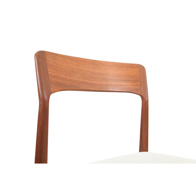 Wood Set of Four Teak Dining Chairs Attributed to Henning Kjærnulf | Danish Modern 1960s For Sale - Image 7 of 8