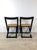 Black Set of 4 Folding Chairs With Black Lacquer Finish and Caned Seats For Sale - Image 8 of 18