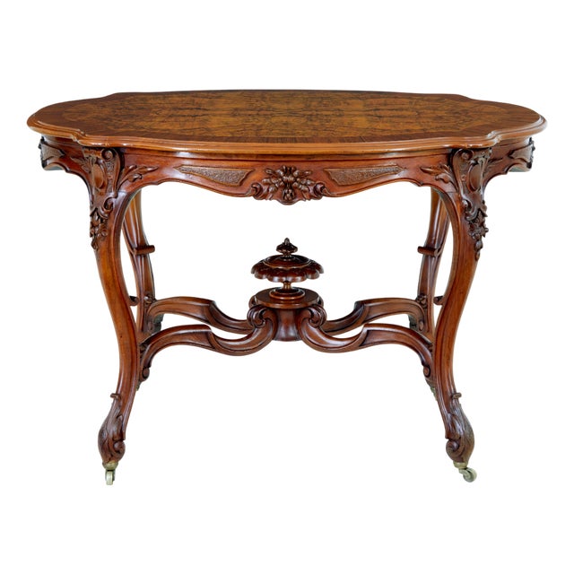 Carved Walnut Occasional Table, 19th Century For Sale