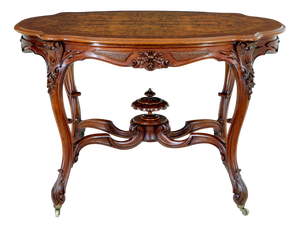 Carved Walnut Occasional Table, 19th Century