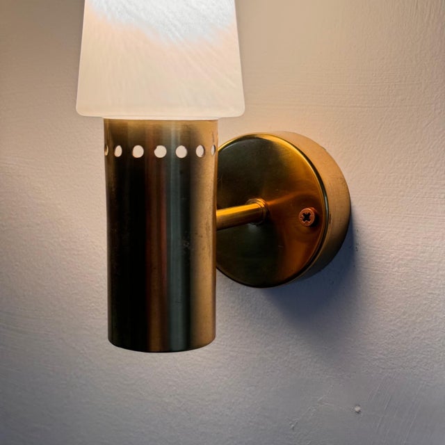 Brass and White Opaline Glass Wall Lights from Hans-Agne Jakobsson Ab Markaryd, Sweden, 1960s, Set of 2 For Sale - Image 10 of 18