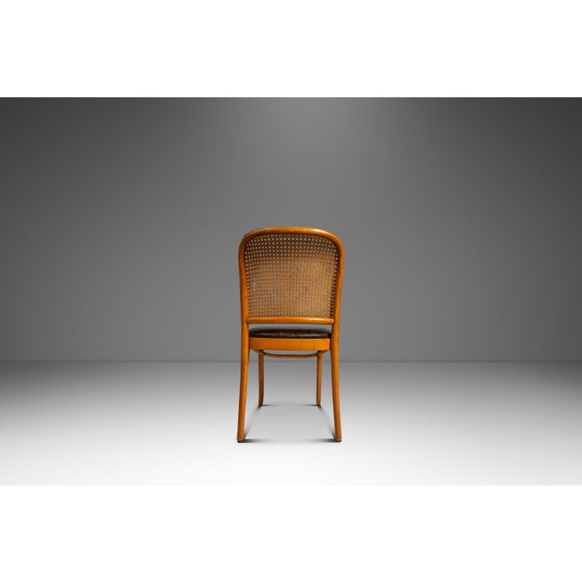 Single Patinaed Bentwood Prague Model 811 Side Dining Chair in Leather in the Manner of Josef Frank for Stendig, Usa, C. 1960s For Sale In Orlando - Image 6 of 18
