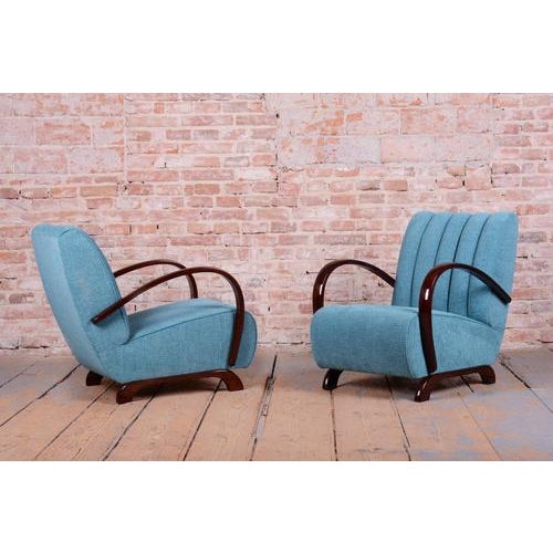 1940s Art Deco Seating Set in Oak and Walnut, from Hala, 1940s, Set of 3 For Sale - Image 5 of 16