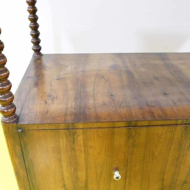 Wood Wooden Cabinet with Turned Columns and Ceramic Knobs For Sale - Image 7 of 14