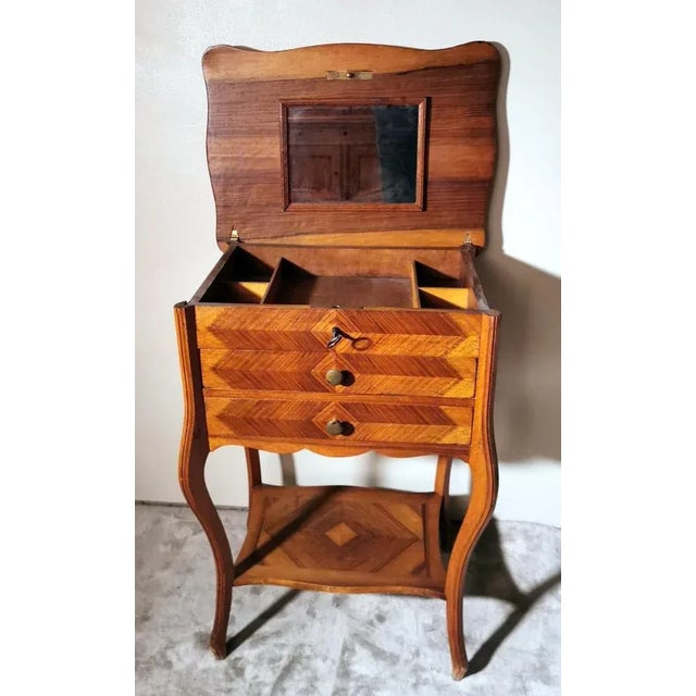 French Louis Philippe Style Dressing Table with Mirror and Drawers, 1870 For Sale - Image 3 of 13