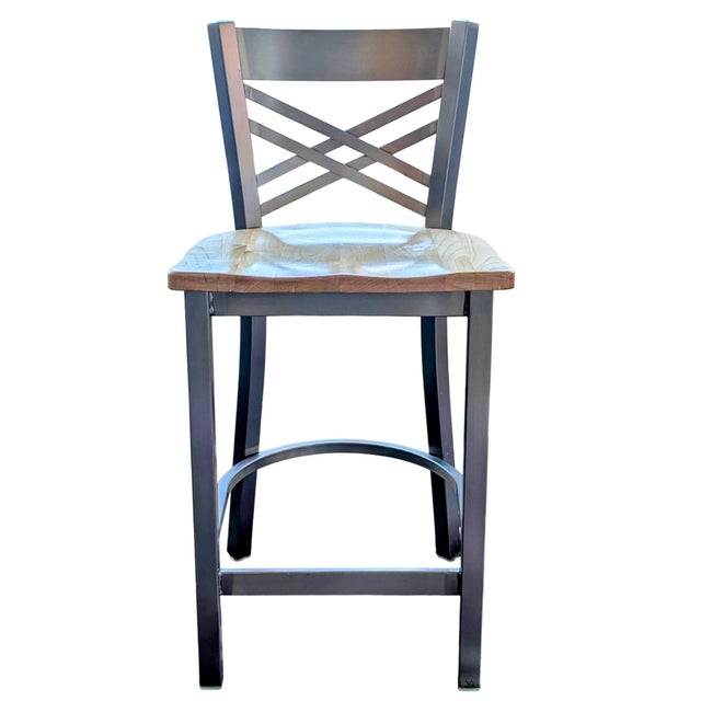 2010s Holland Catalina Solid Maple & Stainless Steel Counter Stool Set of 3 For Sale - Image 5 of 17