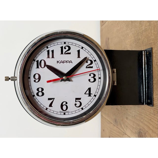 Vintage Black Kappa Ship Double Sided Wall Clock, 1980s For Sale - Image 4 of 18