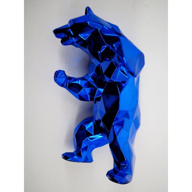 Blue Resin Standing Bear from Richard Orlinski For Sale - Image 5 of 8