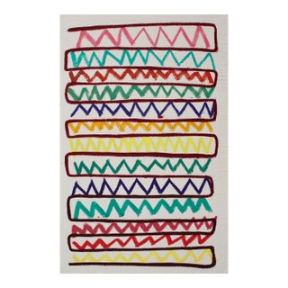 "Zig Zag Sketch" Large Abstract Painting by Simon Findlay For Sale