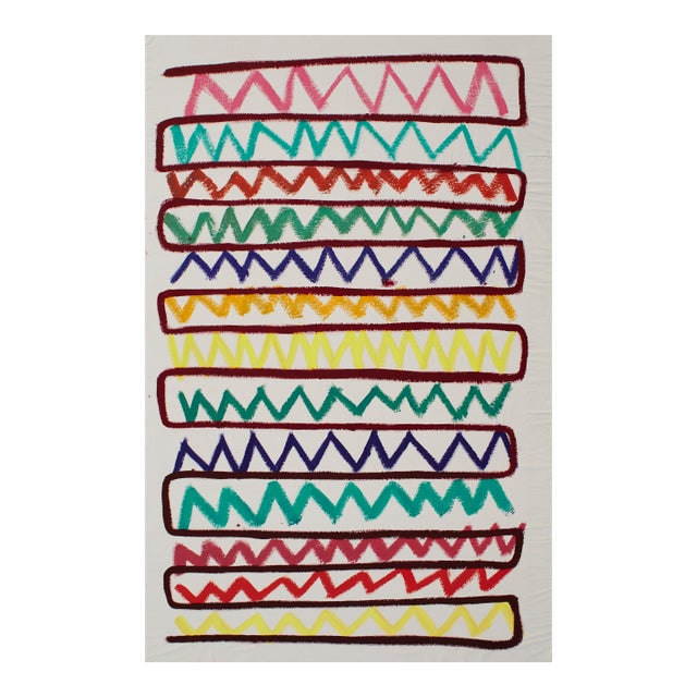 "Zig Zag Sketch" Large Abstract Painting by Simon Findlay For Sale