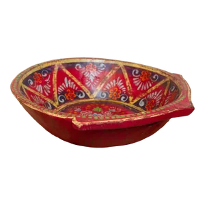 Tazón Roja Floral Painted Bowl