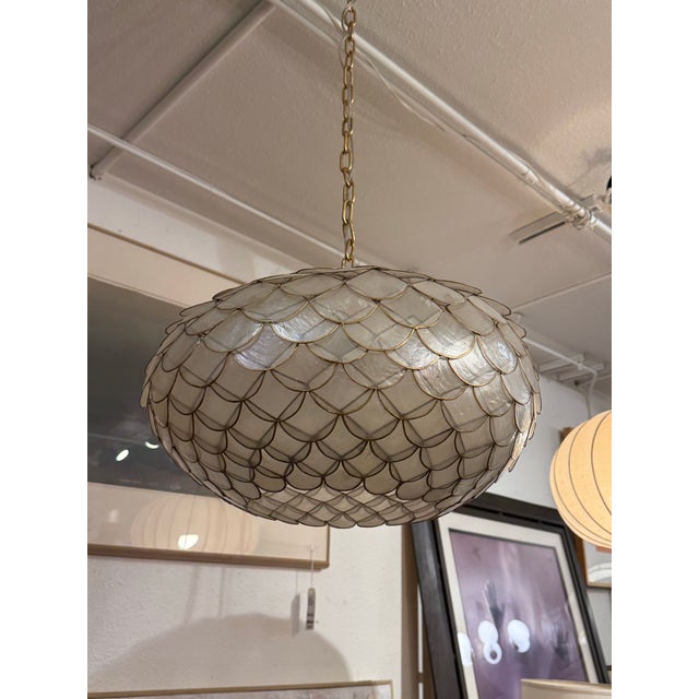 Serena & Lily Serena & Lily Capiz Scalloped Chandelier For Sale - Image 4 of 12