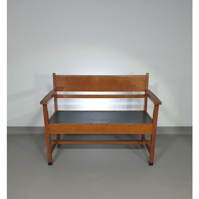 Hague School Art Deco Bench, 1930s For Sale - Image 4 of 18