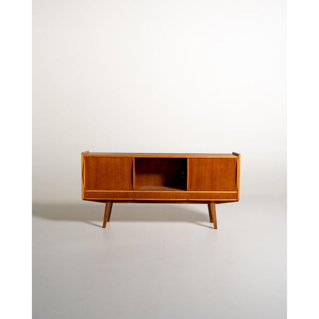 Scandinavian Teak Sideboard with Glass Door, 1950s For Sale - Image 11 of 11