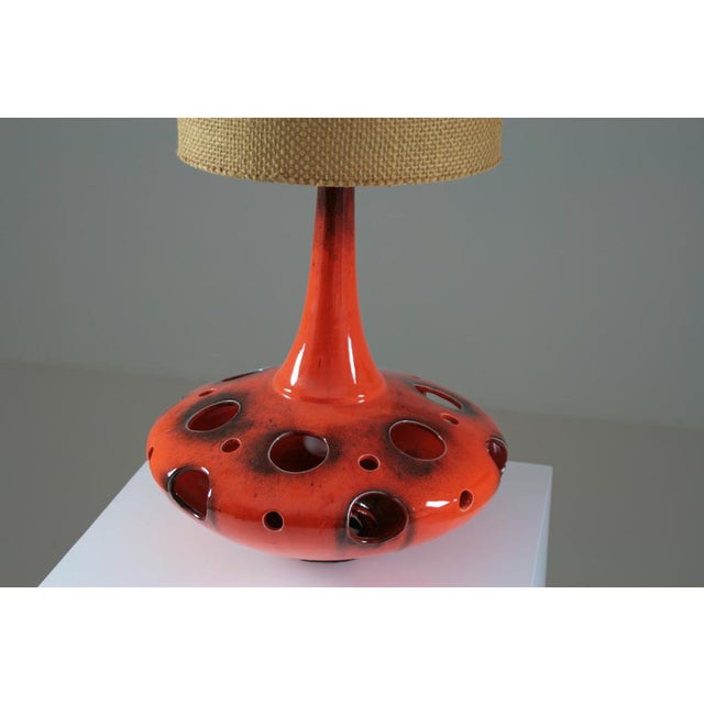 Orange Ceramic Table Lamp, 1970s For Sale - Image 12 of 14