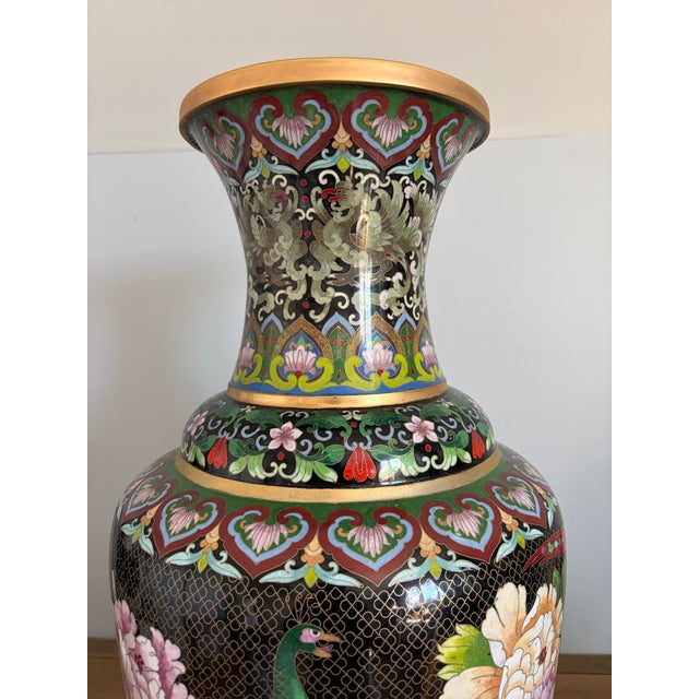 Chinese Monumental Mid-Century Phoenix and Peony Floor Vase For Sale - Image 3 of 9