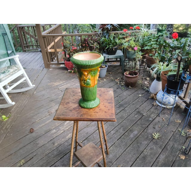Rare Antique c. 1910 J.W. McCoy Pottery Planter – "W" Mark with Base Drainage Hole For sale is an iconic piece of American...