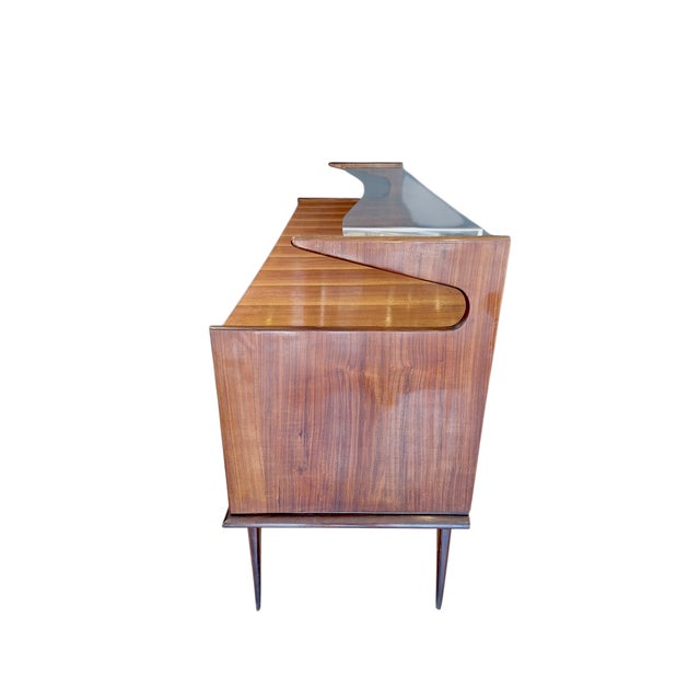 Large 4-Drawer Chest of Drawers with Glass Shelf, Italy, 1950s For Sale - Image 6 of 18