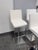 White Contemporary Adjustable Swivel Bar Stools, Set of Three For Sale - Image 8 of 12