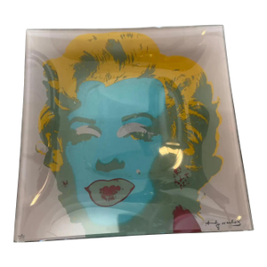 1990s Pop Art Marylin Monroe Glass Tray Signed by Andy Warhol for Rosenthal
