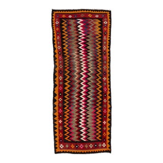Mid-20th Century Turkish Kilim Multicolor Handmade Geometric Wool Rug For Sale