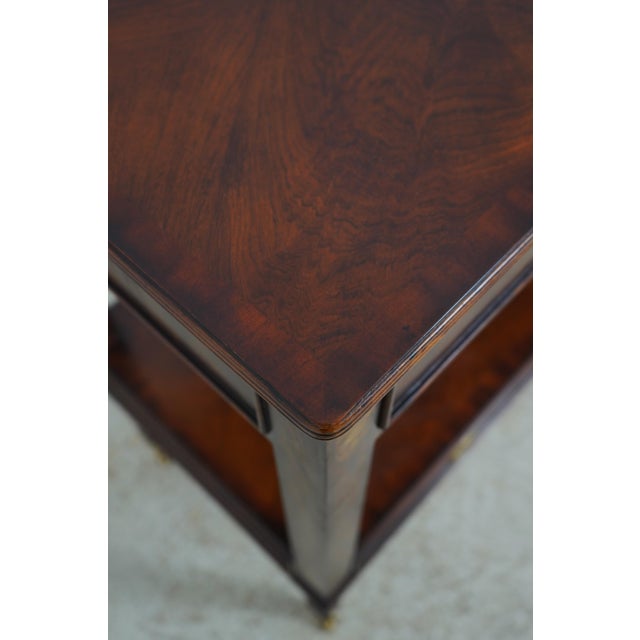 Wood 1960s Maitland Smith Regency Style Mahogany Inlaid 2 Tier Server For Sale - Image 7 of 18