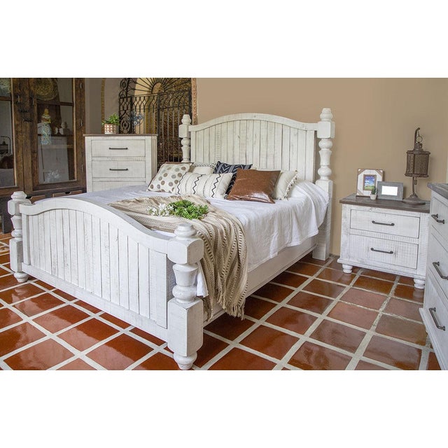 2020s Avalon Rustic Farmhouse 4 Drawer Highboy Dresser - White For Sale - Image 5 of 8