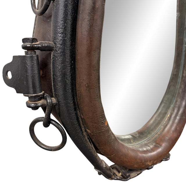 Early 20th Century English Draft Horse Collar Framed Mirror For Sale - Image 10 of 11