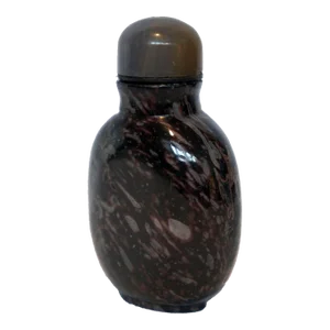 Vintage 1970s Snow Flake Obsidian Snuff Bottle