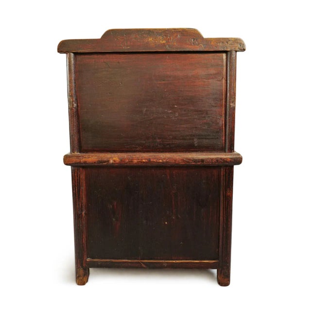 Wood Vintage Chinese Trunk Box Arm Chair For Sale - Image 7 of 11