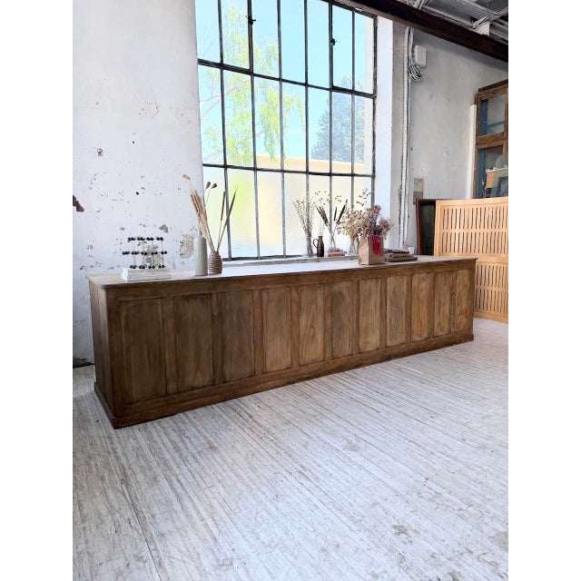 Brown Pine Trade Counter, 1950s For Sale - Image 8 of 18